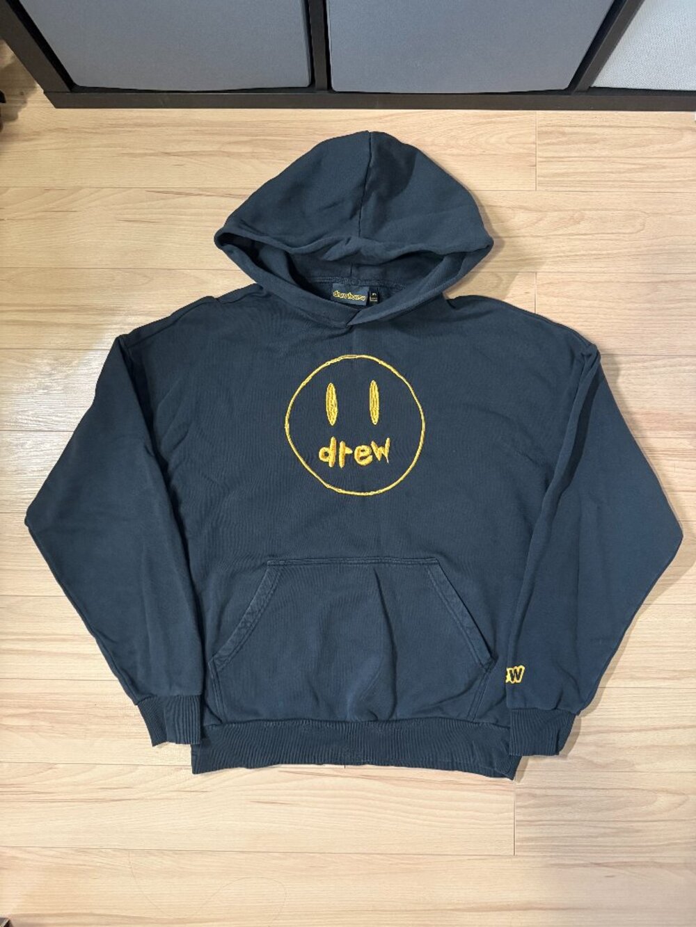 Drew House Mascot Hoodie Black Smiley Face Justin Bieber Streetwear Pullover M